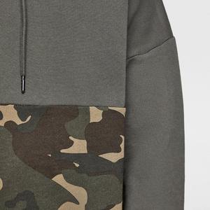 Sweat à capuche réversible pour homme 2025, tissage inversé, camouflage, contraste, molleton de coton, pull-over vierge, couture personnalisée - Product Image 5