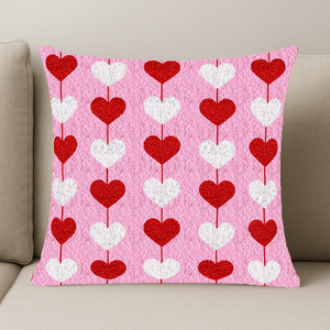 Handmade 2026 Valentines Day Beaded Cushion Cover Heart Shape Bead Embroidery Decorative Pillowcase Factory Direct Supply - Product Image 4