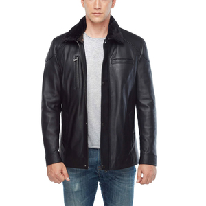 2024 dernier Style léger toile hommes moto cuir veste chaude à la mode coupe-vent OEM entretenu pour la saison d'hiver chaud - Product Image 5