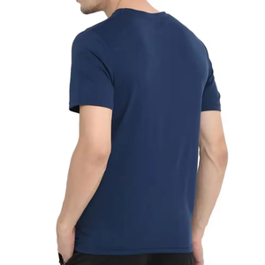 Qualité de première classe 100% coton Logo personnalisé T-shirt de sonnerie de coupe régulière imprimé en soie pour hommes avec un design uni - Product Image 3