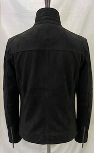 Veste en cuir pour homme, style streetwear, fermeture éclair, en nubuck de vache premium, séchage rapide - Product Image 2
