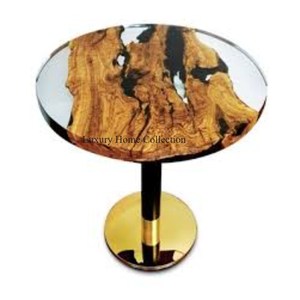 Round Shape Home Decorative Wooden Top and Side <b>Table</b> Center <b>Table</b> Silver Color <b>Mirror</b> Polished Handmade Fancy Designer Supplies - Product Image 6