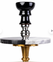 Schweres Marmor-Pyramiden-Shisha-Set, Handgefertigte Ägyptische Wasserpfeife, Option mit Riesiger Messingvase