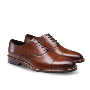 उच्च गुणवत्ता हस्तनिर्मित पूर्ण-अनाज असली लेदर पोशाक जूते पुरुषों के लिए थोक कस्टम मेड पुरुषों के चमड़े के जूते