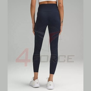 Leggings de yoga taille haute ultra doux et unis pour femme, fabricant en marque blanche, polyester élasthanne 220 GSM, anti-transparence lors des squats - Product Image 3