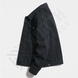 Chaqueta Vaquera de Alta Calidad para Hombre, Cuello Alto, Color Personalizado en la Parte Delantera, Diseño Estampado en Relieve, Lavada, para Otoño e Invierno - Product Image 3