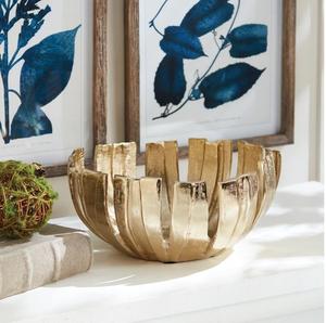 Indian Wholesale Handcrafted <b>Large</b> Decorative Aluminum <b>Bowl</b> with Gold Finished Used for Centerpiece Table Top Serving Dishes - Product Image 2