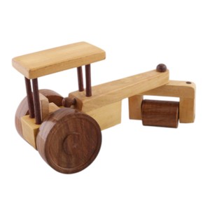 Jouet de véhicule de construction de rouleau de route en bois fabriqué à la main de qualité supérieure avec roues mobiles pour des cadeaux écologiques Décoration de chambre d'enfants - Product Image 2