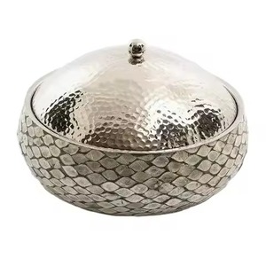 Pot de luxe en or et argent pour garder les aliments au chaud Organisateur de mariage Ustensiles Table à dîner Plat de service - Product Image 3