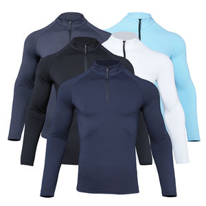 Haut à col roulé zippé 1/4 personnalisé à séchage rapide pour homme, idéal pour le fitness, anti-plis, respirant et écologique pour le golf, le jogging et la gym - Product Image 1