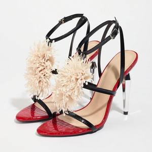 Zapatos de Tacón Brillantes para Fiesta y Noche para Mujer, Zapatos de Club con Tacón de Fiesta y Pedrería, con Tacón Grueso para Mayor Comodidad - Product Image 4