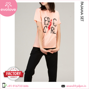 Servicio OEM disponible 100% algodón Mujer verano 2 piezas pijama antibacteriano conjunto con estampado personalizable 4,8 estrellas clasificado - Product Image 5