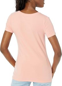 Camisetas de punto de manga corta con cuello en V para mujer Tops al por mayor de moda - Product Image 5