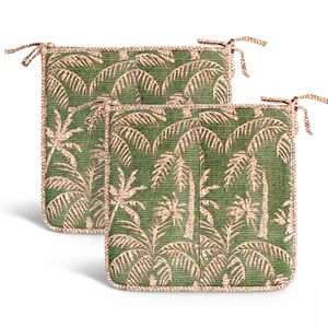 Cuscino per Sedia Idrorepellente 40x40x2 cm 100% Poliestere con Motivo Vegetale per Campeggio Uso Interno/Esterno Per Tutte le Stagioni Rimovibile - Product Image 1