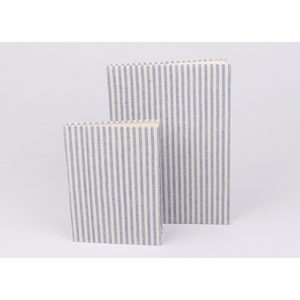 Cuaderno de tela estampada a rayas (B6 B5 A6 A7) - Encuadernación cosida, cuaderno de bocetos para uso escolar, diario con cubierta de PU y cuero - Product Image 1