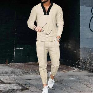 Traje de sudor personalizado de 400 + GSM para hombre, conjunto de Sudadera con capucha holgada con bordado desgastado, chándal acampanado para la temporada de invierno, patrón sólido - Product Image 3