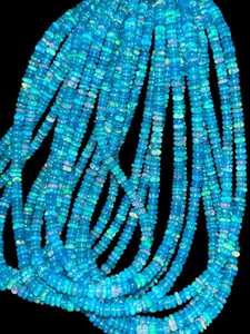 Cuentas Rondelle lisas de ópalo azul Paraiba, hebra de piedras preciosas naturales de 3-5mm para la fabricación de joyas, suministro de piedras sueltas al por mayor en todo el mundo - Product Image 5