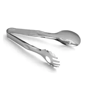 Ustensiles pinces en acier Verrouillage Alimentaire Pince Cuisson Grill Fente Alimentaire Servir oeuf et salade utiliser pince à vendre - Product Image 1