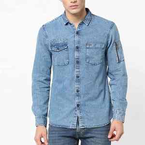 Camisas de Mezclilla para Hombre, Cuello Redondo, Estilo Clásico, Producto Más Demandado, Nueva Llegada, Ropa de Verano, Suministro Directo de Fábrica - Product Image 1