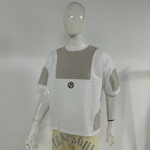 เสื้อยืดแขนสั้นวินเทจสำหรับผู้ชายเสื้อยืดสีตัดกันพิมพ์ลายโลโก้ที่กำหนดเอง - Product Image 6