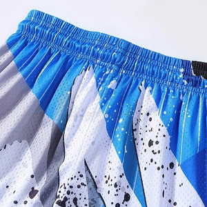 Wholesale Rate Newest Style Lightweight Breathable Mesh Fabric with Geometric Print Trendy Product Sports Basketball <b>Shorts</b> - Product Image 6