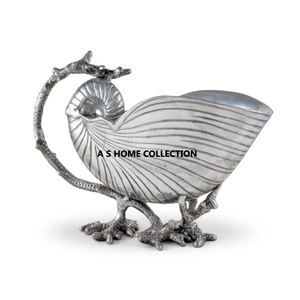 Belle coupe de noix et de fruits design élégant fleur de couleur antique ronde en acier inoxydable - Product Image 6