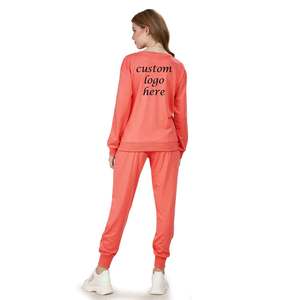 Logotipo personalizado de las señoras Jogger 2 piezas de ropa de fitness chándal Trajes Jogging Sport suit Mujeres Chándales - Product Image 5