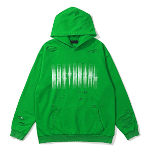 New Fashion OEM Men's Distressed Hoodies in High Quality <b>Material</b> Quick Dry Breathable Distressed Men Hoodies with Custom Colors - Product Image 1