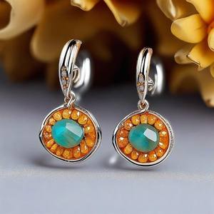 ต่างหูเงินแท้925สำหรับผู้หญิงต่างหูแฟชั่นแบบห้อยอัญมณีลาบราดอไรต์ธรรมชาติที่สง่างาม - Product Image 2