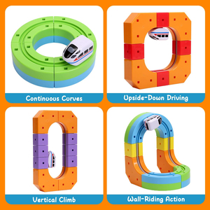 Tren Magnético de 88 Piezas para Niños con Tren Eléctrico, Juguete de Coche Antigravedad 3D, Juego de Pistas de Fusión Magnética - Product Image 2