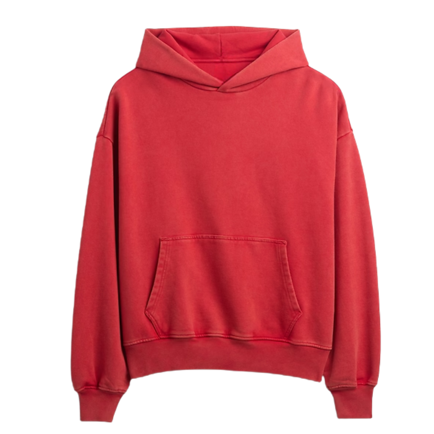 Femme en sweat à capuche rouge et jupe noire s’appuyant sur une clôture