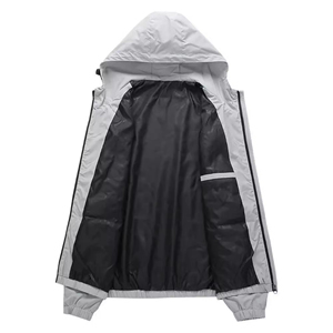 Veste coupe-vent de sport d'extérieur personnalisée avec logo OEM, veste imperméable à capuche pour homme, veste de randonnée, d'escalade et de course à pied - Product Image 5