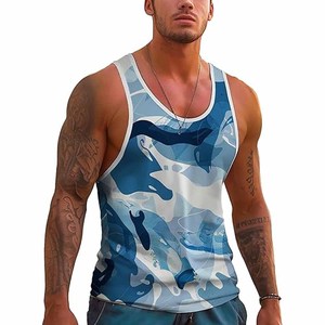 Débardeur personnalisé pour hommes sans manches avec du coton de haute qualité débardeur uni pour hommes pour l'entraînement décontracté respirant fabriqué par Dress Sports - Product Image 1