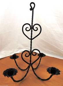 Bougie suspendue lustre en fer forgé décor de plafond bougeoir cinq têtes pilier décoratif bougeoir - Product Image 2