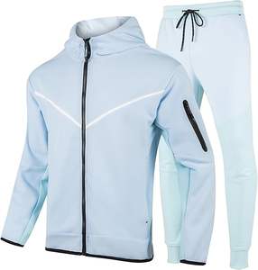 Vente en gros de survêtements à capuche pour hommes avec poches zippées Survêtements de sport à fermeture éclair pour hommes ensembles deux pièces - Product Image 4