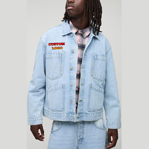 OEM/ODM, ropa de calle a la moda, ligera, piedra ligera, desteñida, lavado, chaqueta vaquera, ropa informal, chaqueta vaquera de algodón 100% para hombres - Product Image 4