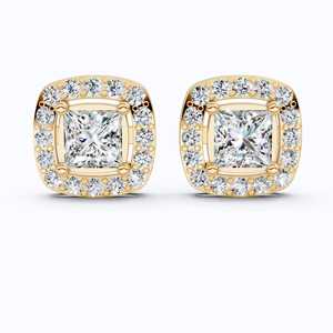 Pendientes de Diamantes Cultivados en Laboratorio con Corte Princesa para Mujer, 2.00 CT, Certificados por IGI, Oro Sólido de 14K, Chapado en Rodio de Lujo - Product Image 1