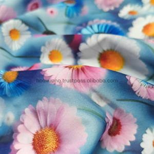 Chất Lượng Cao Kỹ Thuật Số In 100D Lụa Vải 3D Hoa Mô Hình Mịn Mềm Mại Thoáng Khí - Product Image 4
