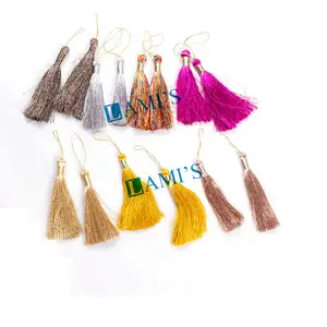 Borlas de poliéster de seda 100% hechas a mano, borlas colgantes, venta al por mayor - Product Image 1