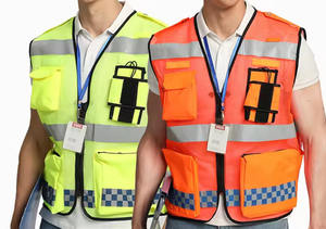 Chaleco reflectante de seguridad vial para trabajadores de construcción y al aire libre, malla de poliéster transpirable, comodidad y visibilidad mejoradas - Product Image 5