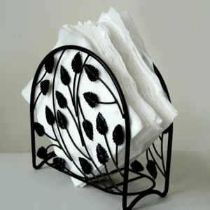 Porte-serviettes en fer noir décoratif fantaisie pour Table à manger élégant distributeur de mouchoirs en métal de conception de défilement pour la cuisine et la décoration intérieure - Product Image 2