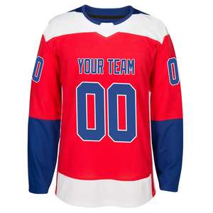 Maillot de hockey sur glace à col en V, séchage rapide, respirant, lourd, 100% polyester - Product Image 1