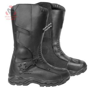 Motorcycle Adventure Riding <b>Waterproof</b> Leather Boots TPU Armor Reinforced Rubber Sole for Long Distance Touring - Product Image 2