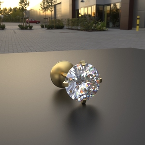 Avarta Bijoux Or 18 carats 1 carat Clous solitaires unisexe-Pièces simples - Product Image 5