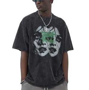 Venta al por mayor de gran tamaño Drop Shoulder T-Shirts Custom Heavyweight Streetwear con Logo Prints Anti-Pilling Designer T-Shirts - Product Image 6