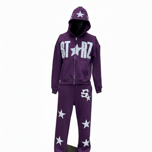 Custom Winter Embroidery <b>Tracksuits</b> for Men Women Designer Heavyweight Knitted 400gsm 100% cotton fleece suitable with quick dry - Product Image 3