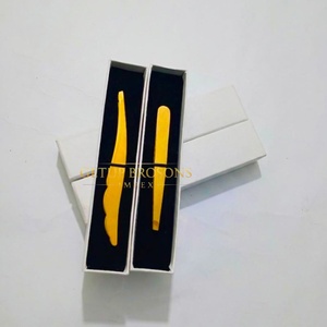 Pinzas Profesionales para Cejas GETUP BROSONS IMPEX, de Acero Inoxidable con Punta de Plasma Dorada, Antiestáticas, Ecológicas y Ligeras - Product Image 2
