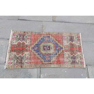 พรมตุรกีขนาดเล็ก 1.6x2.9 ฟุต พรมวินเทจ พรมลายต้นไม้และพืชสีแดง - Product Image 4