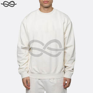 Sudadera Varsity blanca Sudadera de cuello redondo Varsity Print Oversized Fit Ribbed Trims Sudadera Cuello redondo Manga larga - Product Image 1