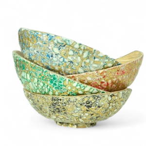 Ensemble de bols décoratifs en coquille d'œuf laqués, approvisionnement en vrac, vaisselle durable pour la maison, la cuisine et la restauration - Product Image 1